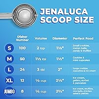 Vista 9 de Jenaluca Cuchara de helado extra grande 13 taza tamaño plato #12 cuchara de acero inoxidable para alimentos, masa de magdalenas y helado