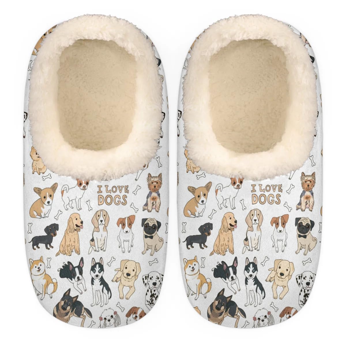 LLCXCSI Women's Slippers Comfy Warm House Slippers for Women Men, Fuzzy Slip-on Plush Ladies Slippers Socks for Winter Bed...
