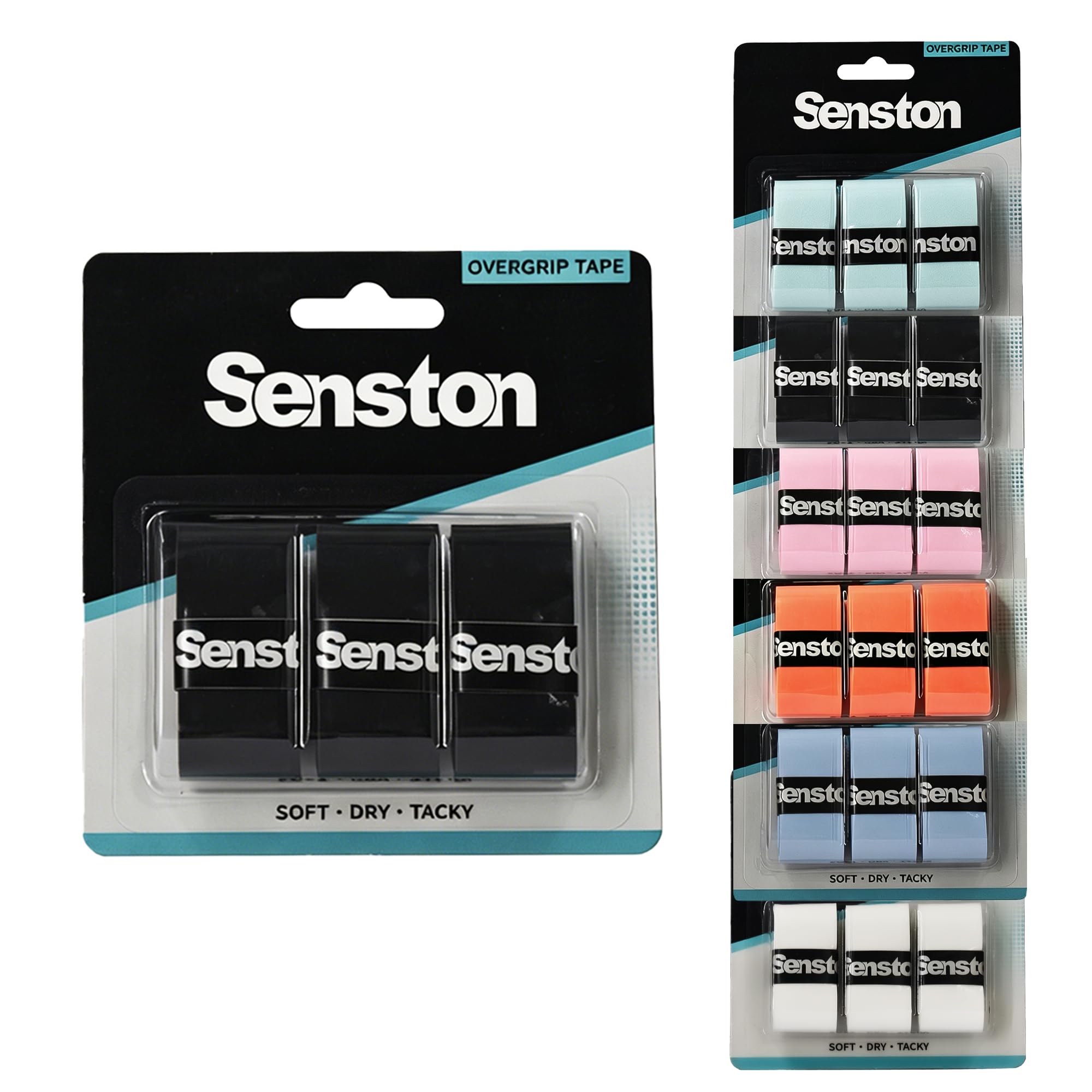Senston 3pcs Racket Grip Tape for Tennis/Badminton/Squash Anti-Slip Absorbent Overgrip — image 1