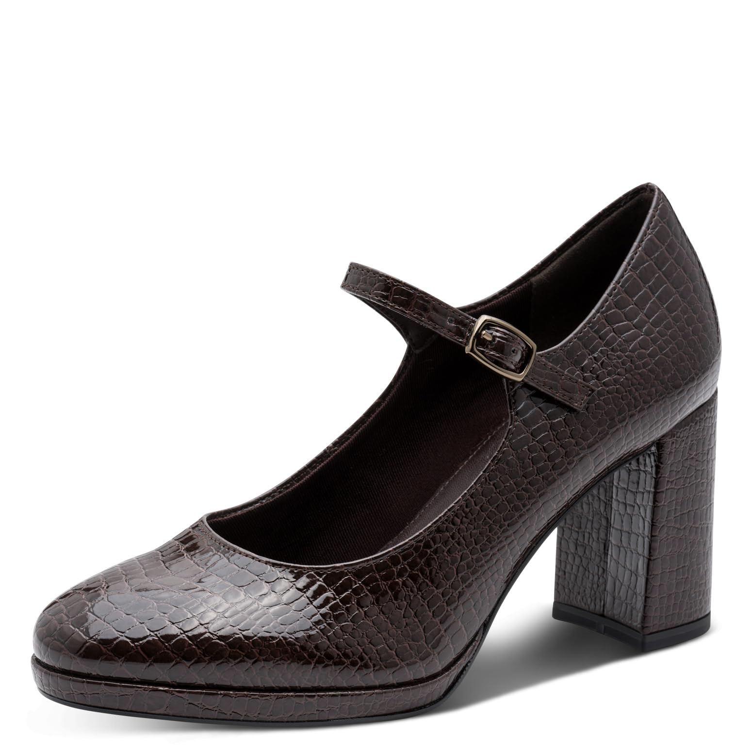 Tamaris Women's Pumps with Block Heel, Brown (Mocca Croco), 39
