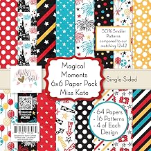 6x6 Pattern Paper Pack Magical Moments - for Vacation Scrapbook Premium Specialty Paper Single-Sided 6"x6" Collection Includes 64 Sheets - 50% Smaller Patterns - by Miss Kate Cuttables