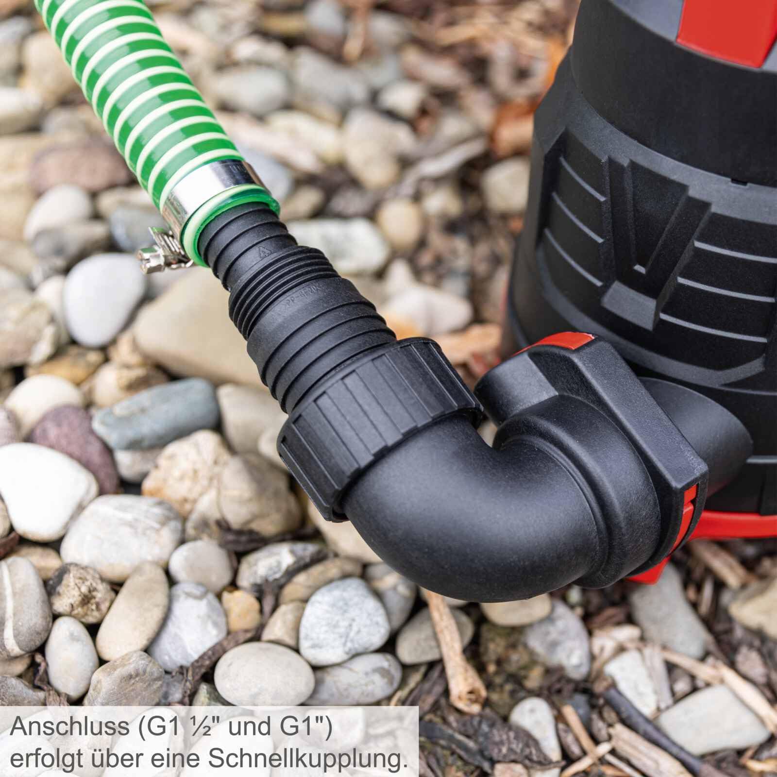 Scheppach DWP400 Schmutzwassertauchpumpe 400W | Fördermenge 9000 L/h | Förderhöhe 6m Eintauchtiefe 7m | Partikelgröße 30mm | für Klar- & Schmutzwasserpumpe | Tauchpumpe mit Saugfunktion flachsaugend