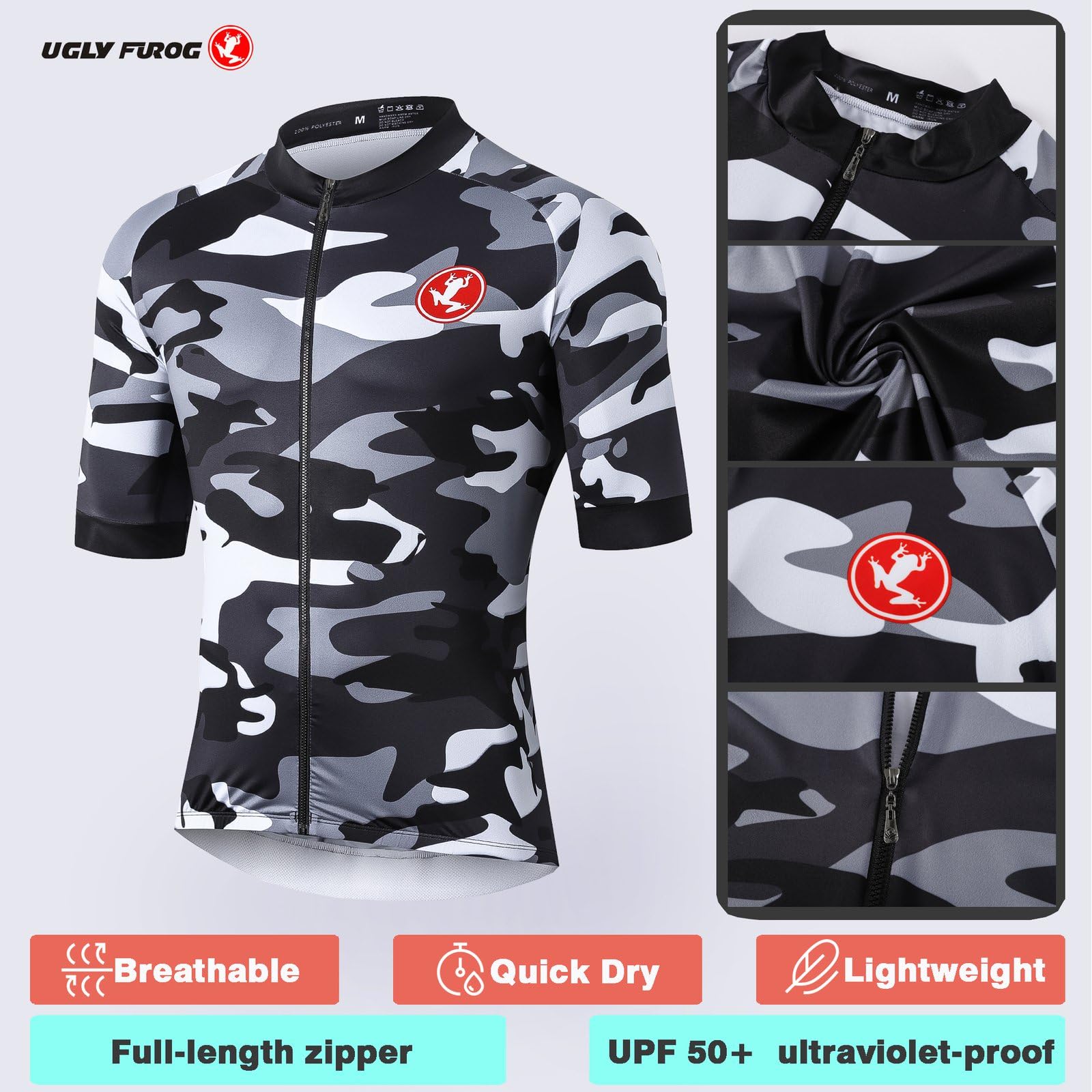 UGLY FROG 2025 Ropa Ciclismo Maillot Hombre Completo Camiseta + Pantalones Cortos 20D Gel Acolchado