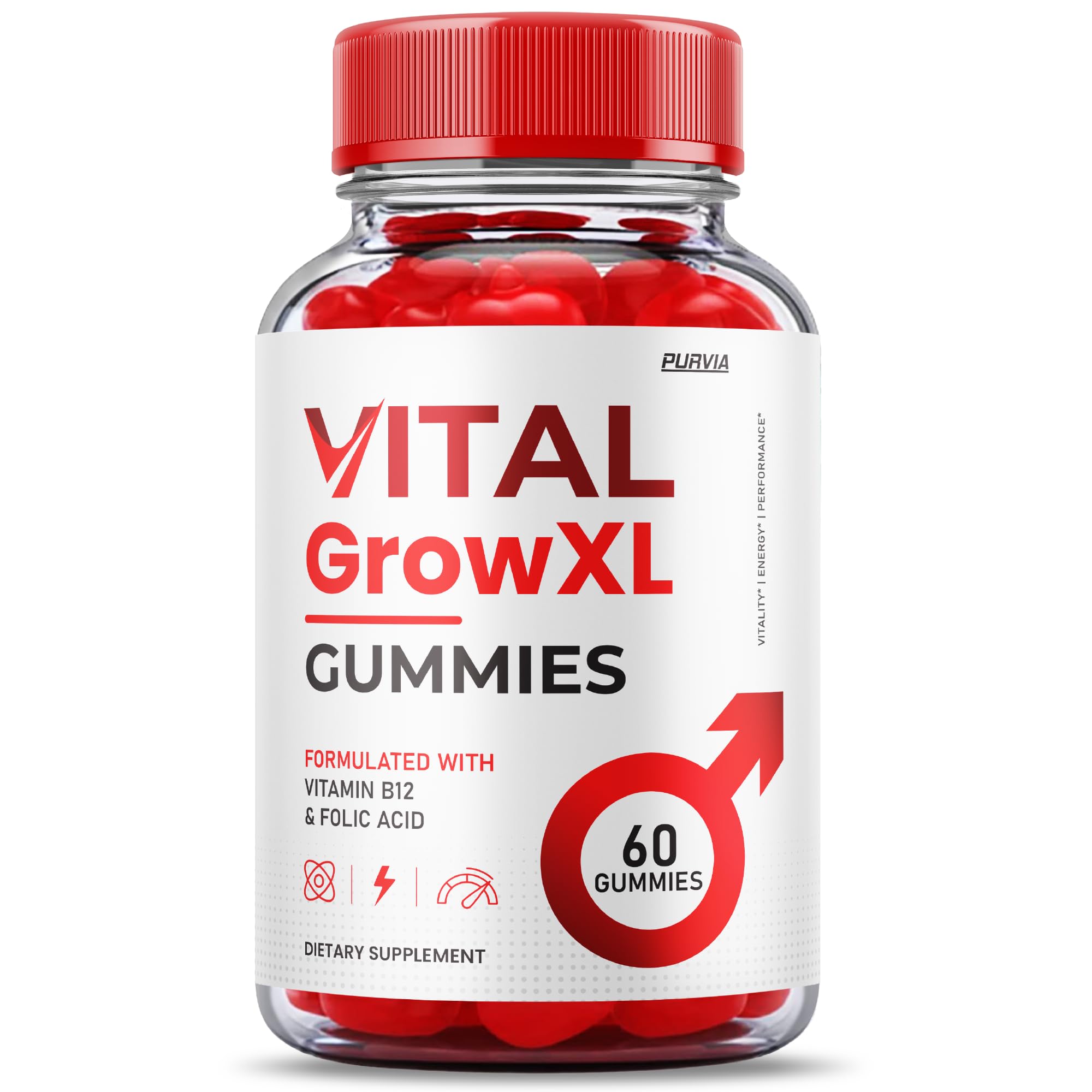 Vital Grow XL Gummies - Maximum Strength Formula - Vial Grow XL Extreme Strength Formula, Vital Grow XL Reviews, Overall Daily Health Support 1000mg Maximum Wellness Supplement Formula (60 Gummies)