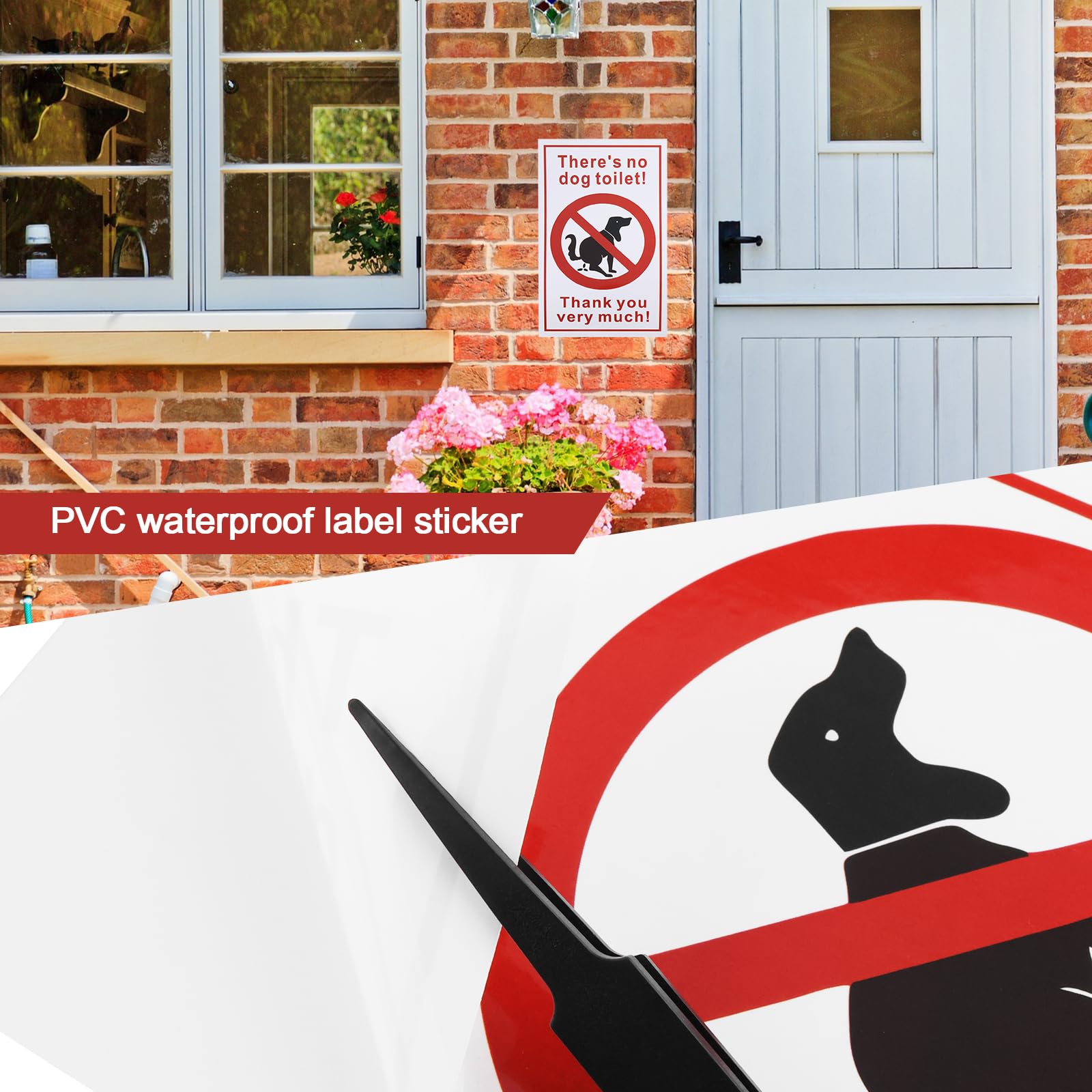 ECSiNG 5pcs English Version There No Dog Toilet Stickers 250x150mm PVC Stickers Used for Outdoor Toilets Outdoor Indoor Waterproof Sign Stickers - Image 2