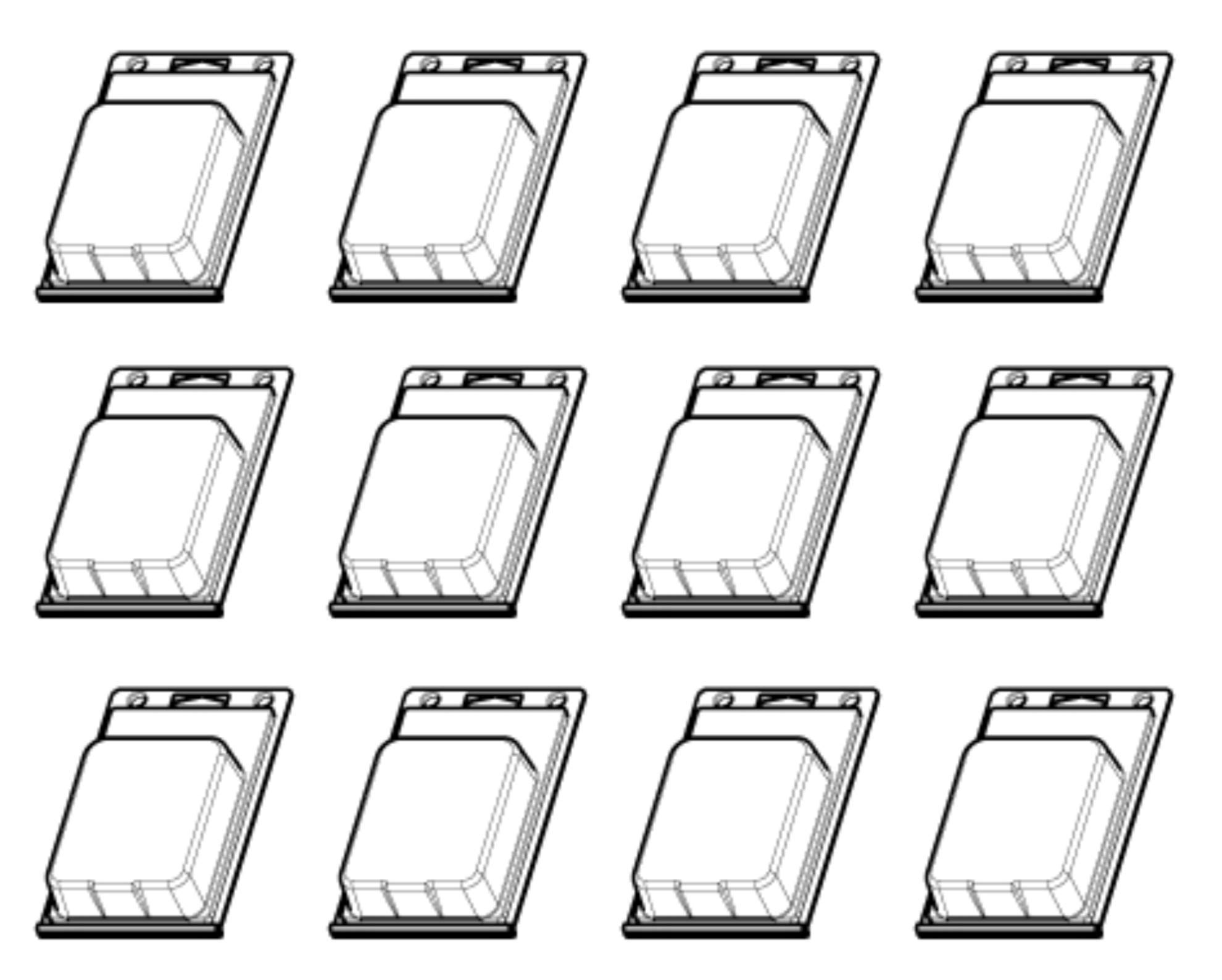 12x CP3 clear Thermoformed Clamshell Bubble Pack hanging package for product 6.7" x 4.2" Visipak 023020