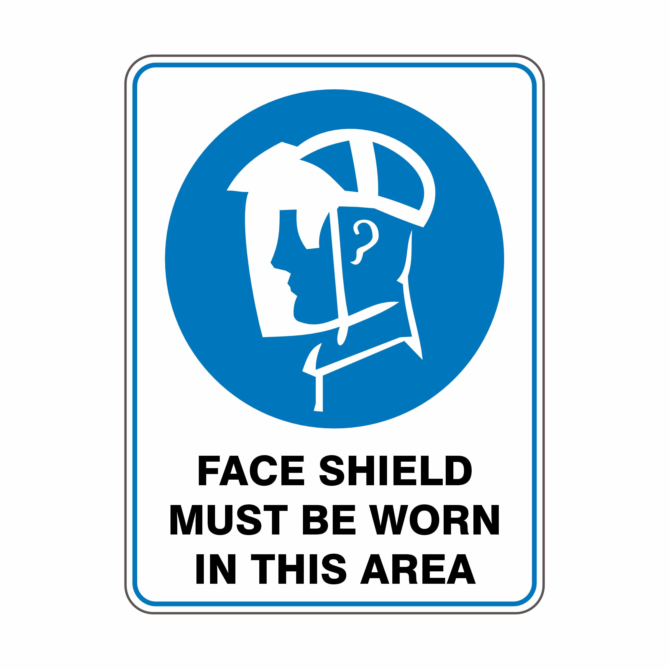 Face Shield Must Be Worn In This Area Mandatory Signs Metal Tin Sign 8 x 12 inch for Industrial & Commercial