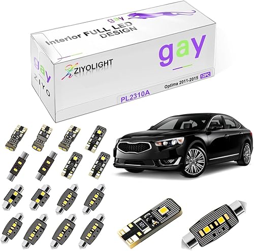 Miniatura 8 de ZIYOLIGHT - Repuesto PL2315A para kit de luces LED interiores Kia Optima 2016-2020, paquete de accesorios de luces de cúpula blanca de 6000 K +