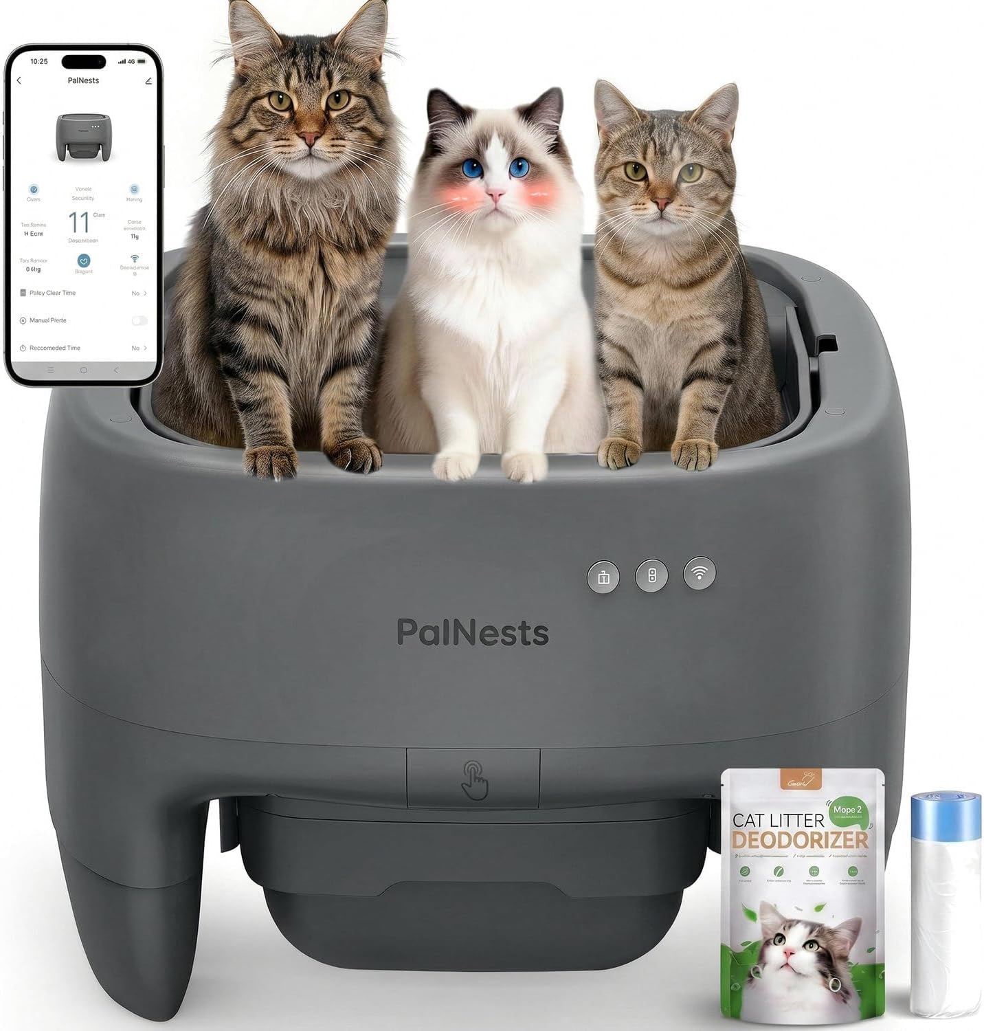 Self-Cleaning Litter Box 18-Day Capacity for Multi-Cat Homes