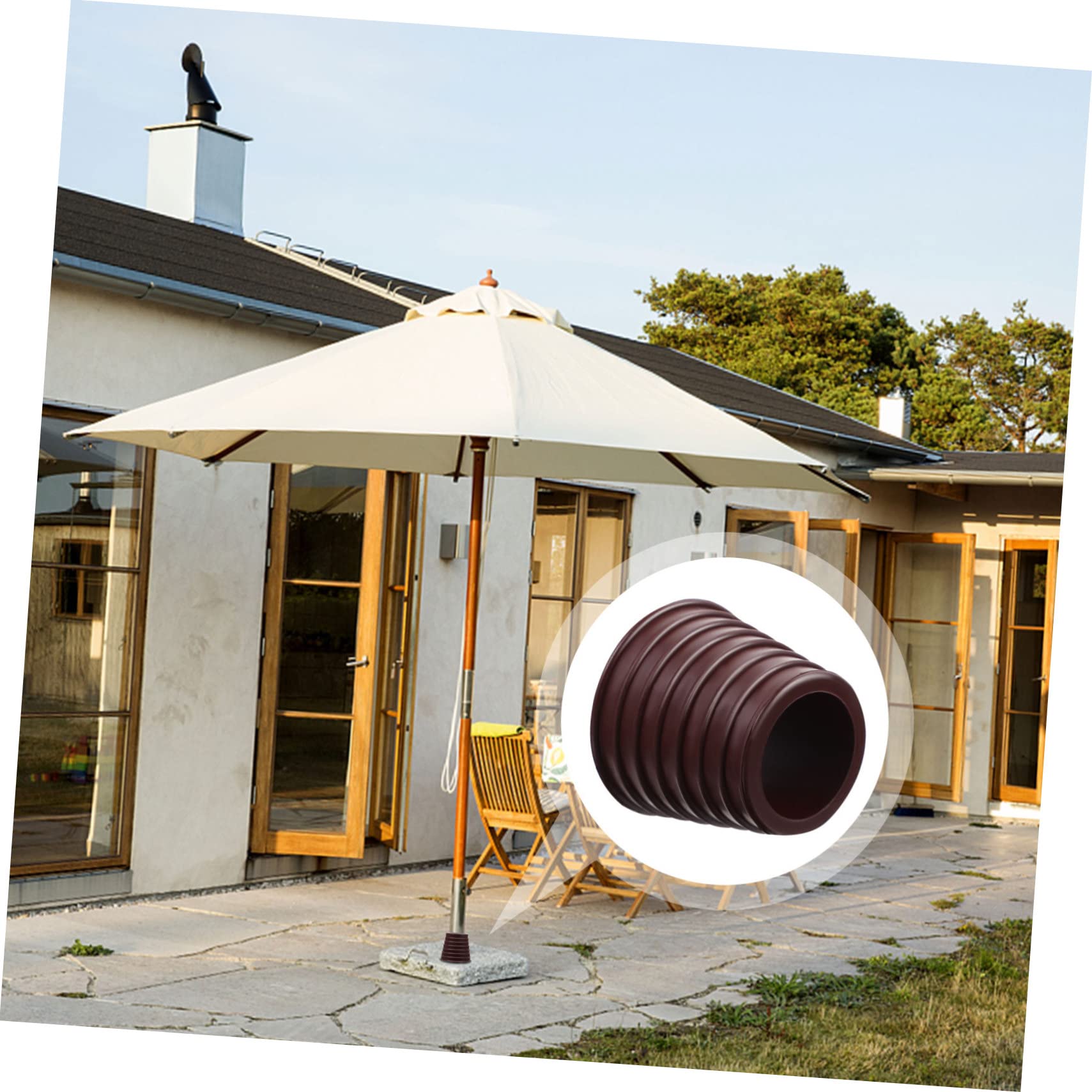 Supporto Per Ombrellone A Cono In Gomma Nero - Adattatore Universale 38mm Per Tavoli Da Patio - Foto 2