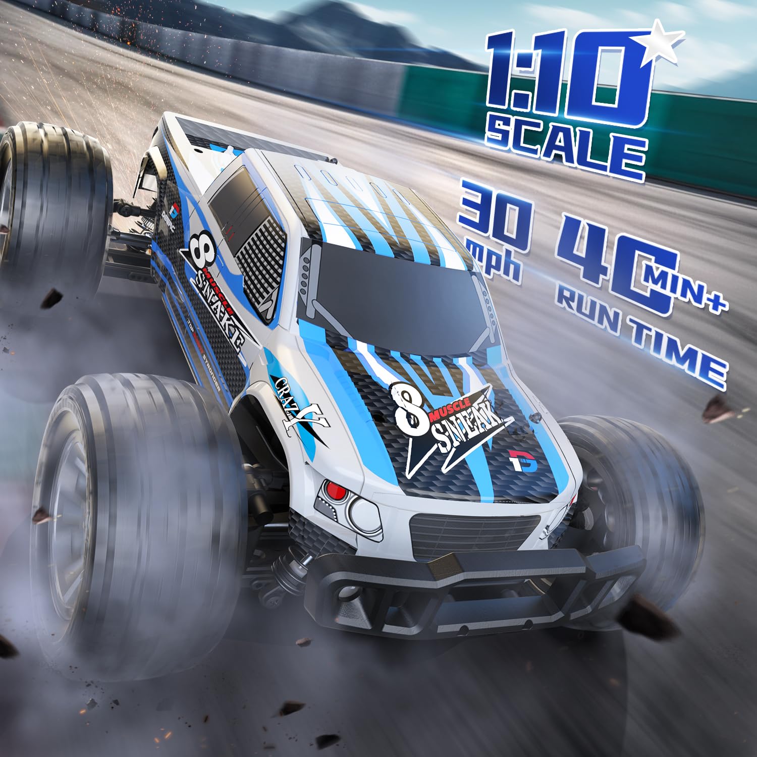 Amazon.com: DEERC 9200E Large Hobby RC Cars, 48 KM/H 1:10 Scale 