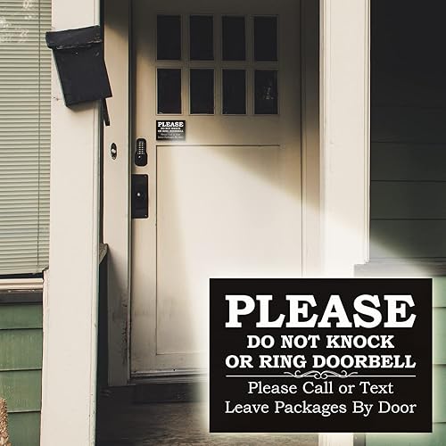 Miniatura 5 de Señal de no solicitar para casa no llamar o anular el timbre de la puerta para el hogar por favor llama o envía mensajes de texto por puerta para