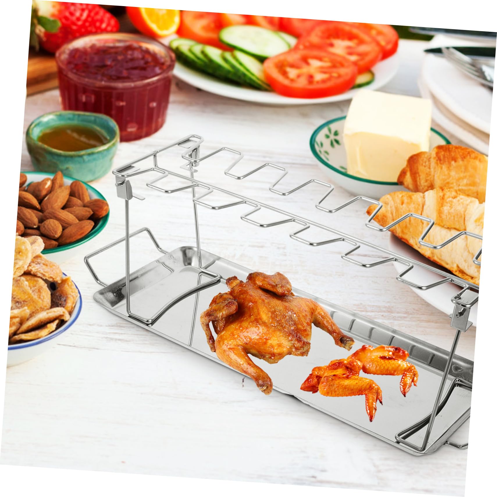 Set da 2 Forchette per Barbecue in Acciaio Inox per Grigliata | Argento, Pratico e Facile da Usare, per Garden Party e Attività di Outing