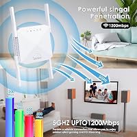zoeyzoey WiFi Jelerősítő 1200 Mbit/s, Dual Band 5GHz & 2.4GHz, 4 Antennás Hálózati Repeater WPS Funkcióval, LAN/WAN Porttal, Minden WLAN Esz 6