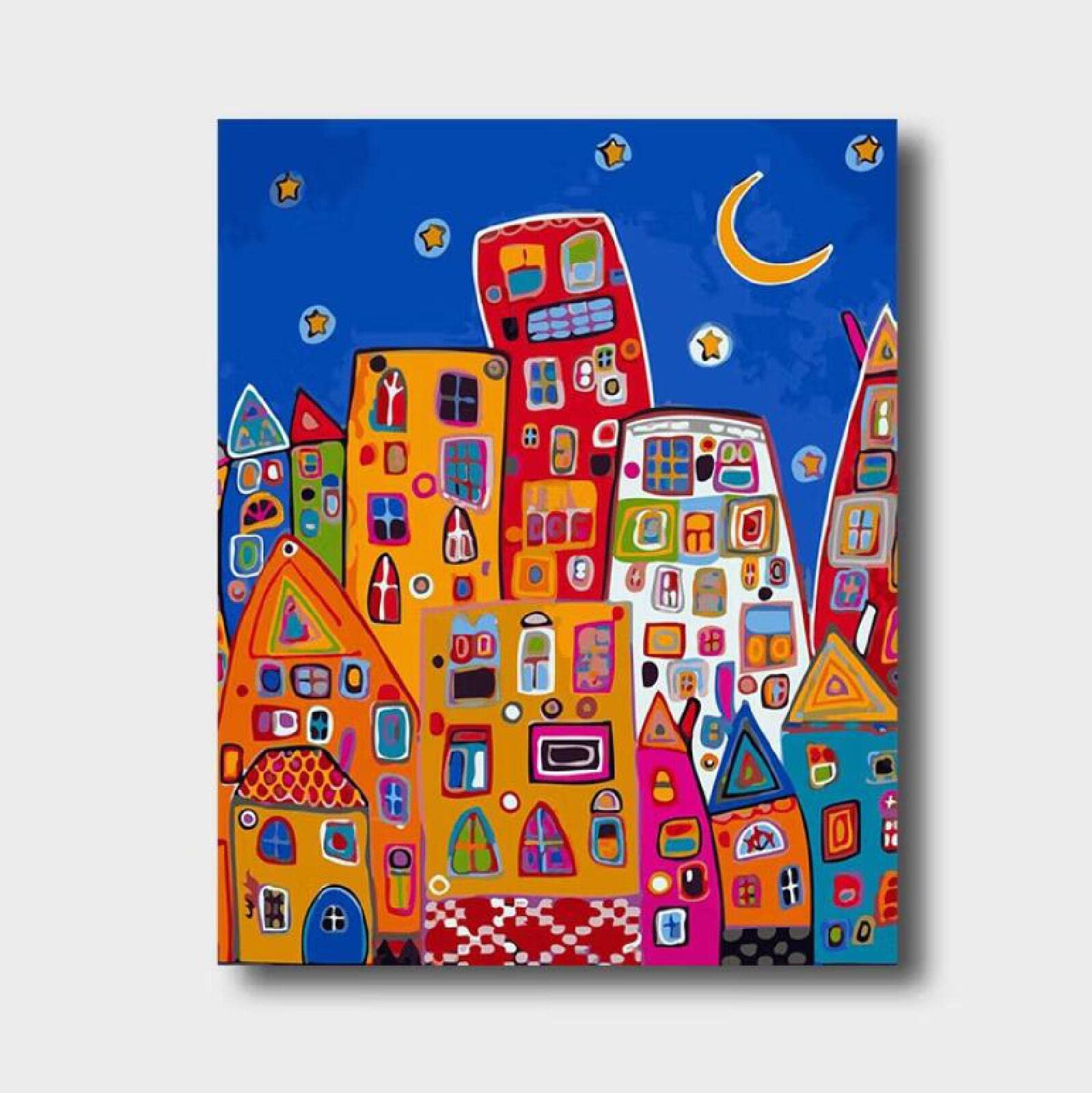 ITAWS Pintar Por Números Kits Arquitectura Infantil De Dibujos Animados, Marco De Bricolaje, 50X70Cm Pintar Por Numeros Para Adultos Niños Pintura Por Números Con Pinceles Y Pinturas Decoraciones