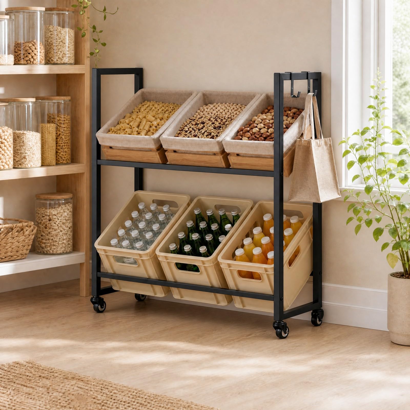 GIANTEX Estantería para 4/6 Cajas de Bebidas (104 x 32 x 89 cm)