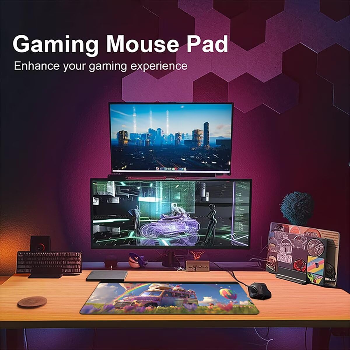 Tappetino per Mouse Gaming XXL 1200x600x3mm – Ufficio Mousepad Grande – Migliora la Velocità e la Precisione Tenuta Stabile Sottomano per Ufficio e Casa Accessori Scrivania – Gelato Camion LMDT15856