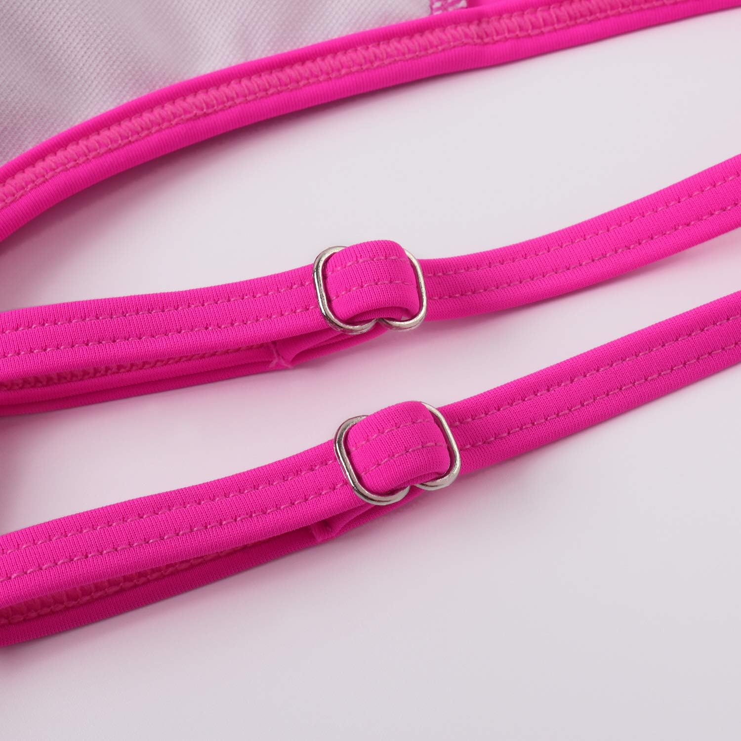 OMKAGI Women's Palm Leaf Strapless High Cut Bikini Set Bathing Suit - Image 4