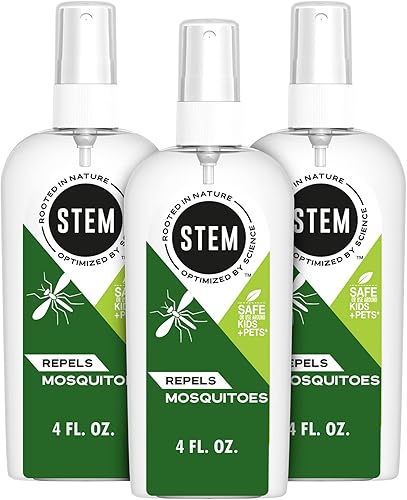 Stem Repels Mosquitos Spray repelente de mosquitos con extractos botánicos 4 onzas líquidas (paquete de 3)