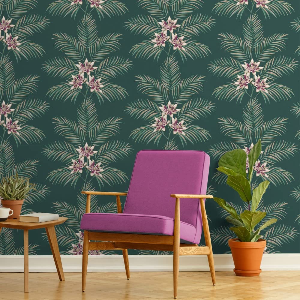 Fine Decor FD43279 UK Bali Tropical Floral Emerald, Green, 52 x 1005 cm - Image 4