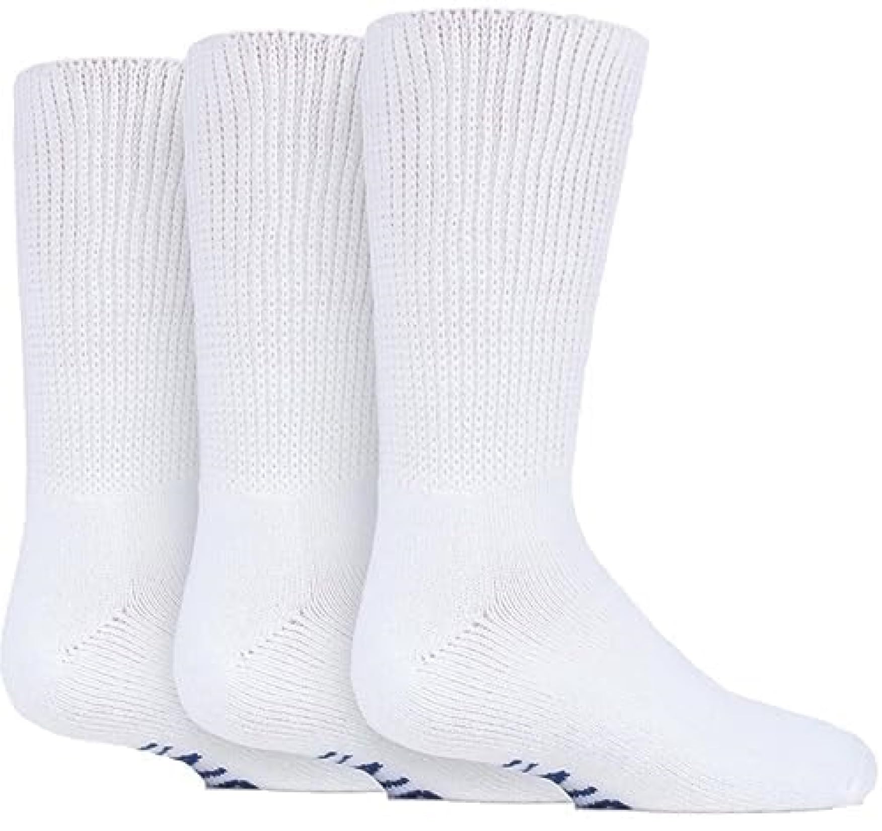 SOCKSHOP Iomi - Diabetic Socks - Cushioned Foot - Size 12.5-3 - White