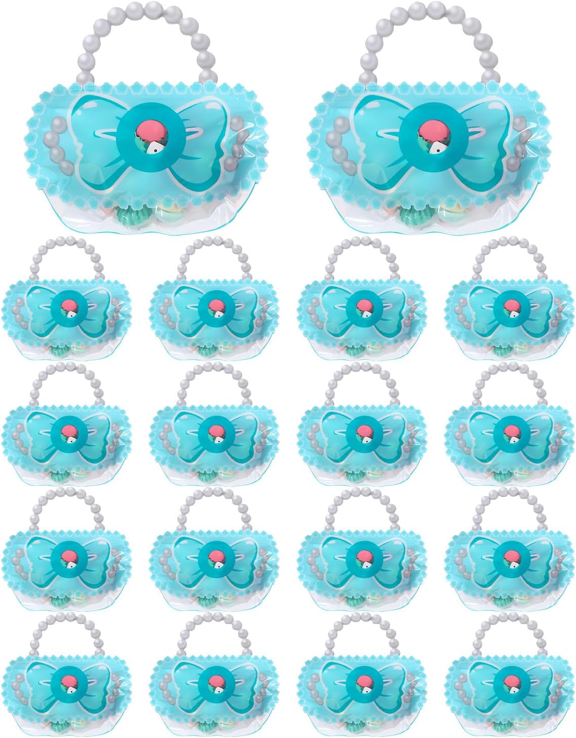 Liobelon 30 Pieces Cartoon Bow Goodie Bags Small Plastic