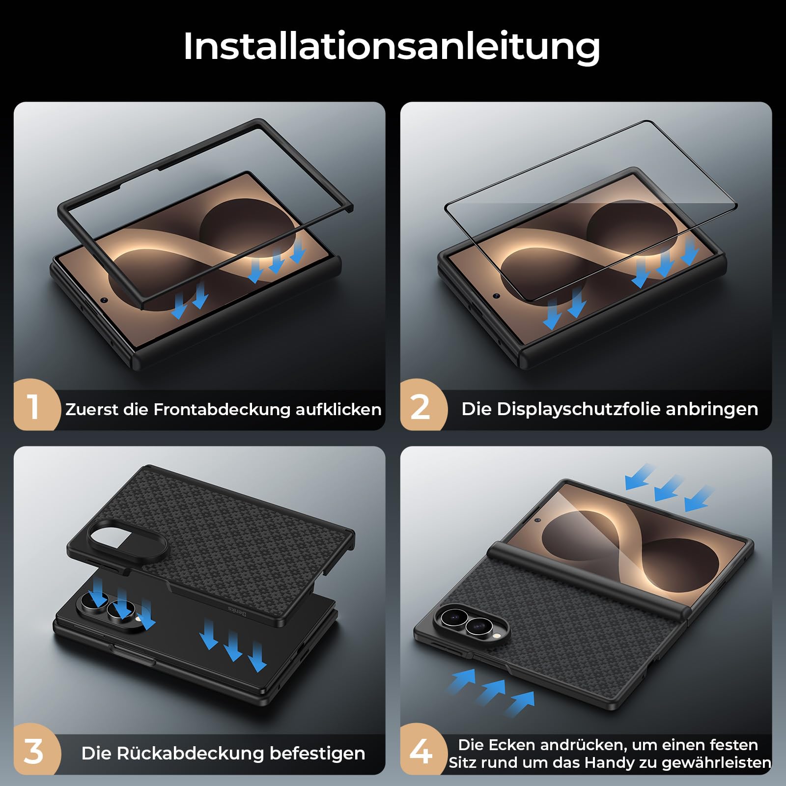 BENKS ArmorGrid Pro für Samsung Galaxy Z Fold 8 Hülle für MagSafe | Stoßfeste Kevlar-TPU Schutzhülle, Militärischer Fallschutz, Scharnierschutz, Starke Magnetkraft und Sicherer Halt