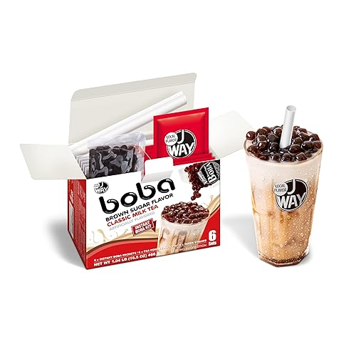 J WAY Instant Boba Bubble Pearl - Juego de té de leche con auténtica tapioca Boba y azúcar moreno listo en menos de un minuto popotes de papel J WAY Instant Boba Bubble Pearl - Juego de té de leche con auténtica tapioca Boba y azúcar moreno listo en menos de un minuto popotes de papel