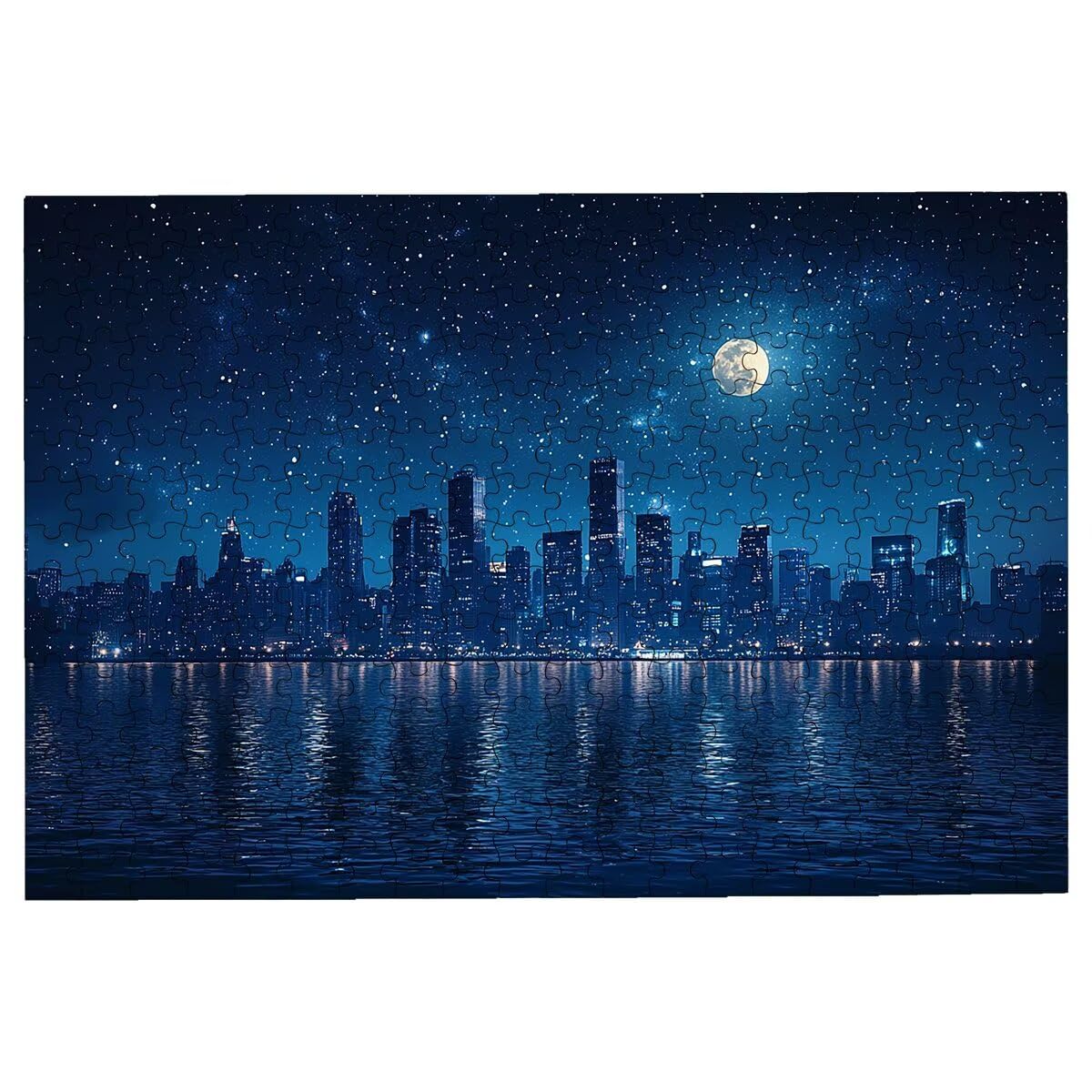 Puzzle 1500 sztuk miasto, gwieździste puzzle, puzzle 1500 dorosłych, puzzle dla dorosłych z pudełkiem prezentowym, drewniane puzzle wyzwanie dla całej rodziny, oryginalne prezenty dla kobiet -2888
