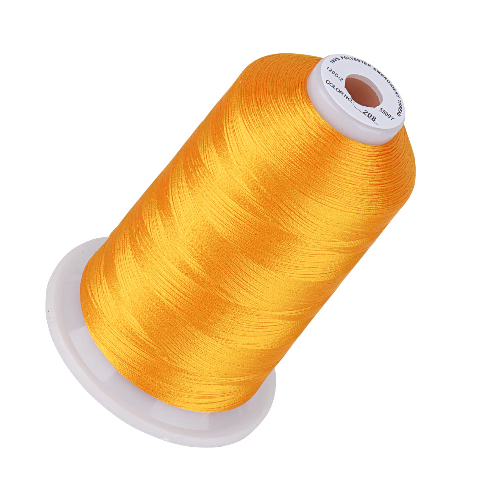 Simthread 5000M 40WT Polyester Embroidery Thread, Orange 208