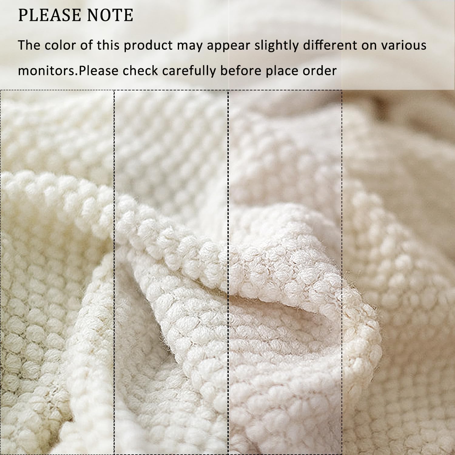 LOMAO Knitted Throw Blanket with Tassels Bubble Textured Lightweight Throws for Couch Cover Home Decor (Cream, 50x60) - Image 4
