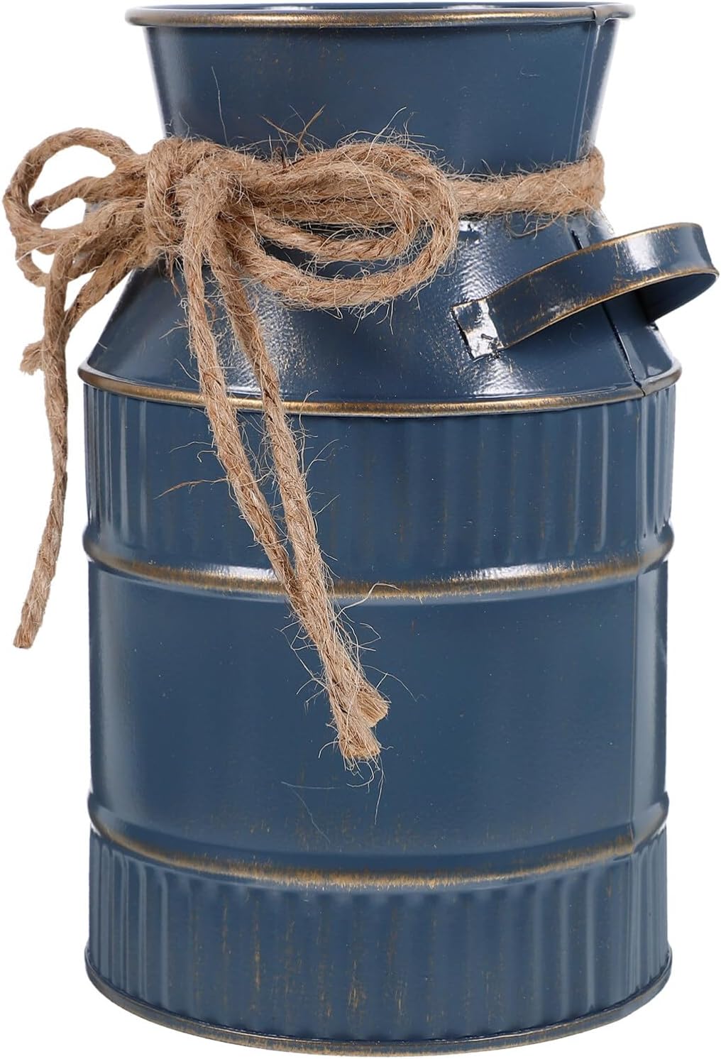 Luxshiny Vintage Metal Milk Jug Vase with Handle Retro Farmhouse Flower Arrangement Vase for Home Office Decoration 5.7 Inch Rustic Planter