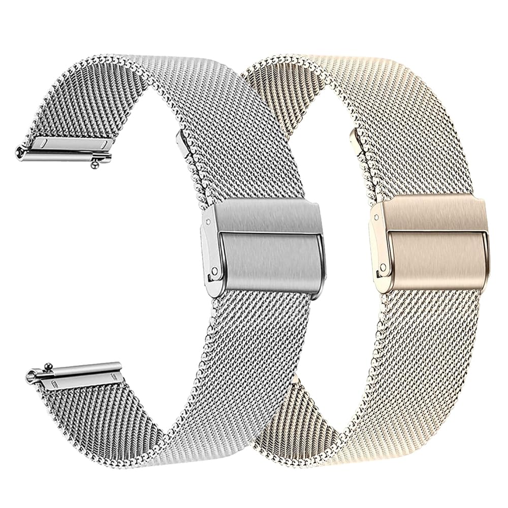 RuenTech Metal Watch Strap Compatible with Xiaomi Watch S4 41 mm Bracelet, 18 mm Stainless Steel Strap for Xiaomi Watch S4 41 mm Smartwatch Bracelet, Mittelgroße, Stainless Steel, No Gemstone