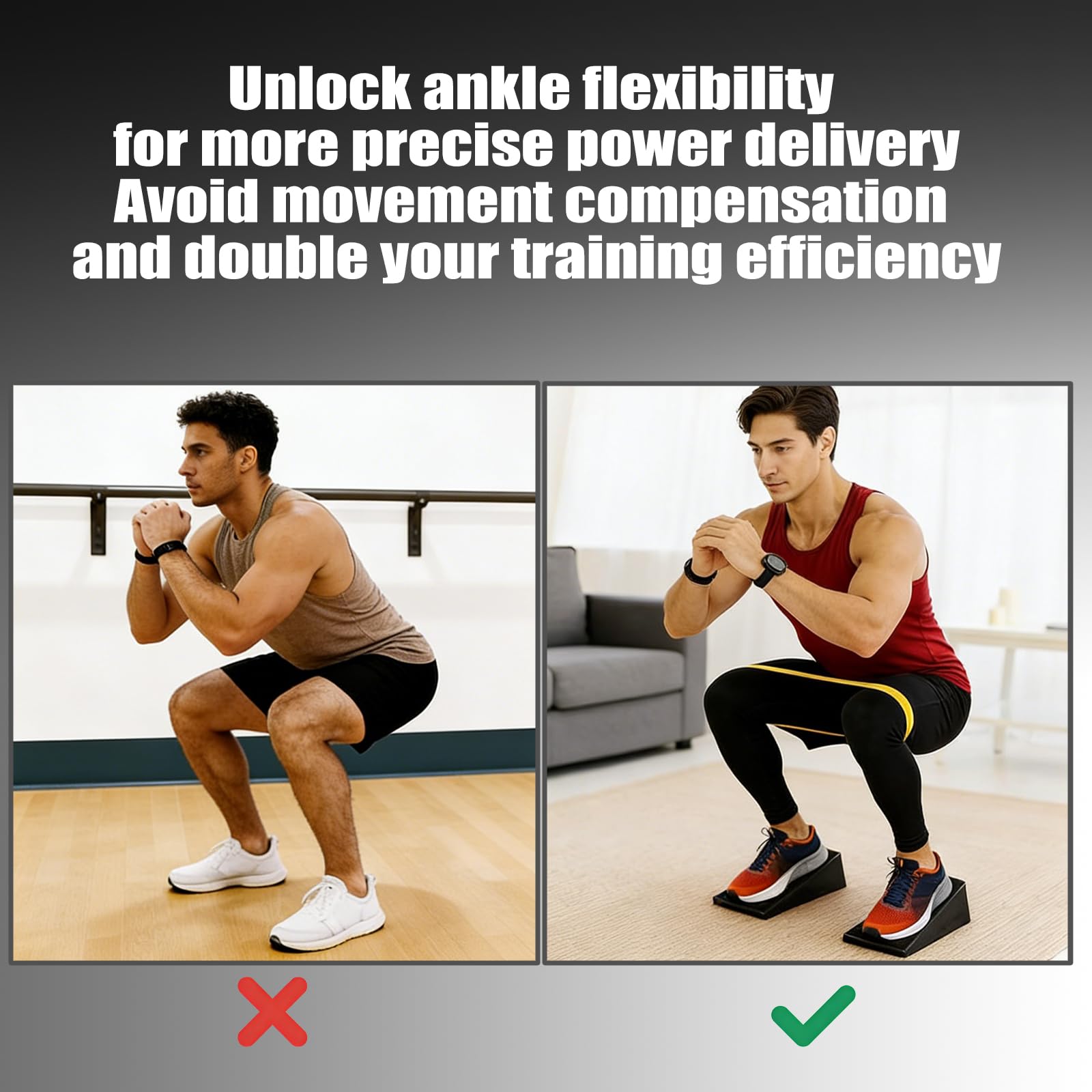 Kork-Kniebeugen-Keilblock, Rutschfest für Erhöhte Ferse, Wadendehner-Schrägbr, Squat Wedge Fitnessgerät