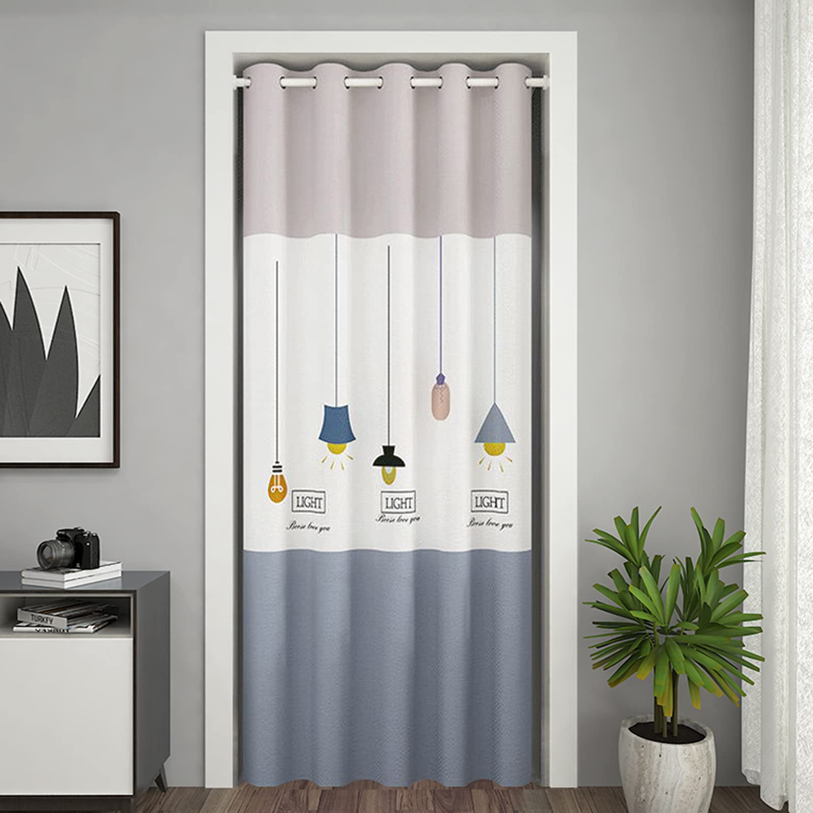 LZYCL Noise Reduce,Thermal Insulated,Windproof,Energy Efficient,Partition Curtain,Soft Door Curtain Panel,Blackout Curtain,Decorative Doorway Curtain-#2 (w) 120cm x (h) 150cm,For 55-80cm door width