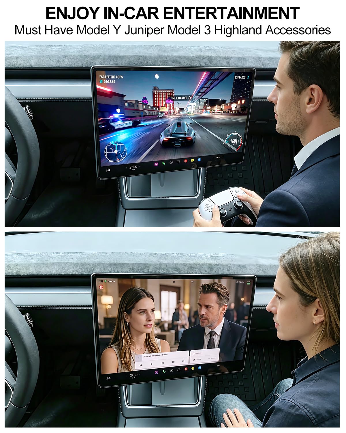 Support Pivotant pour Tesla Model Y Juniper et Model 3 Highland