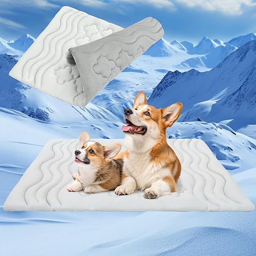 EXPAWLORER Dog Cooling Mat,Cool Pad Reversible (Cool & Warm),36’’x23’’ Pet Ice C