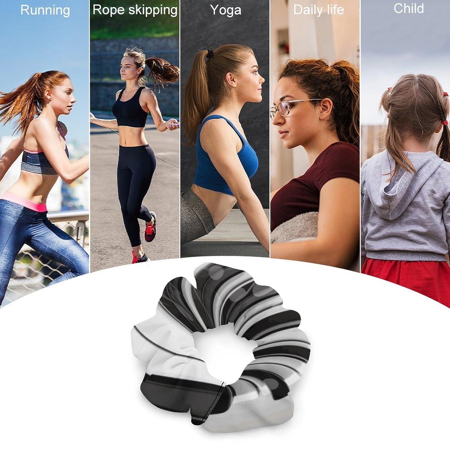 Piano Music Symbol Scrunchies Elastic Hair Bands Exquisite Soft Scrunchie Jumbo Scrunchy Fashion Hair Ties Cute Hair Scrunchies for Women Hair Accessories Gift image 3