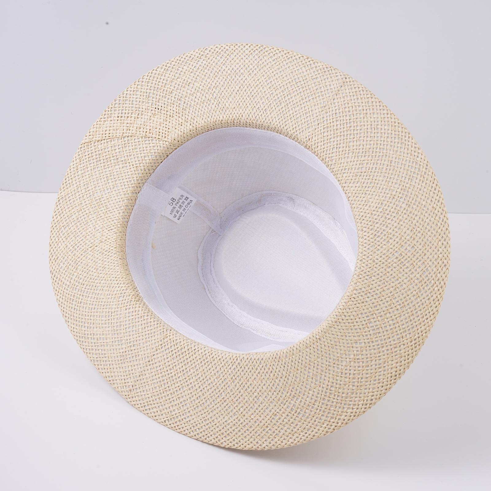 Sombrero Panamá de ala ancha para verano, informal, sombrero de paja para la playa, para hombre y mujer, viajes y exteriores
