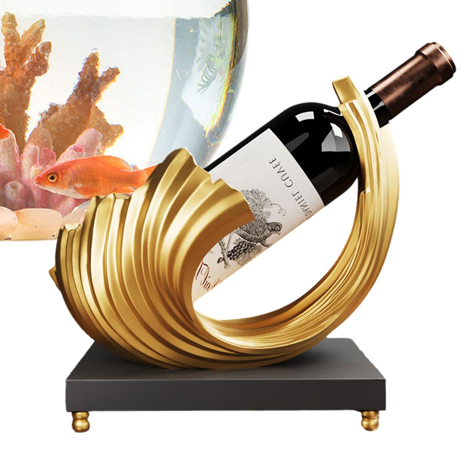 Botellero de mesa – Soporte para botellas de vino de resina, organizador