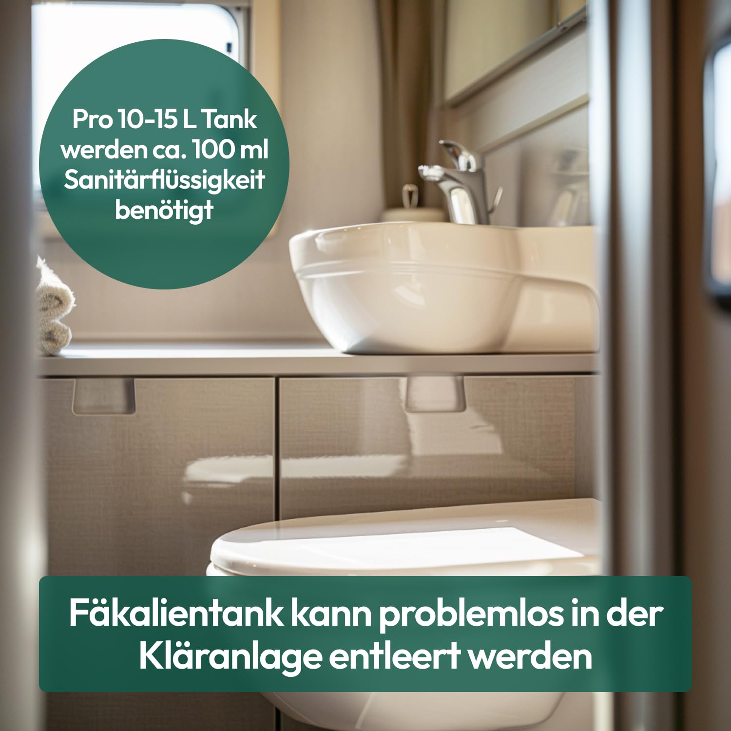 Sanitärflüssigkeit für Campingtoilette - biologisch abbaubarer Toilettenzusatz Wohnmobil 5L - Sanitärzusatz für effektive Zersetzung von Fäkalien und Bekämpfung unangenehmer Gerüche