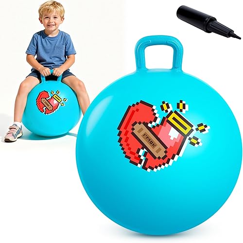 Vista 16 de Bola de rebote EVERICH TOY para niños de 4 a 8 años, bola de dinosaurio de 18 pulgadas, bolas hinchables con asa para sentarse, juguetes de rebote