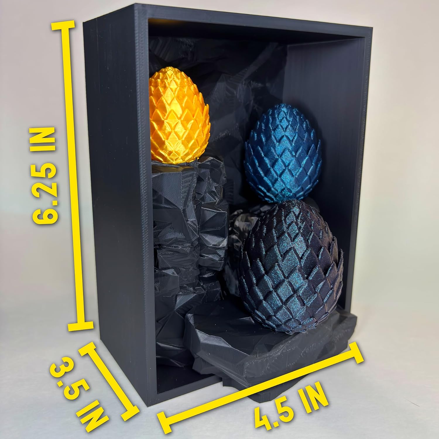 Dragon Egg Book Nook with Secret Storage - Fourth Fantasy Hidden Shelf Decor Bookend Romance Bookish Merch Gift for BookTok (Black)