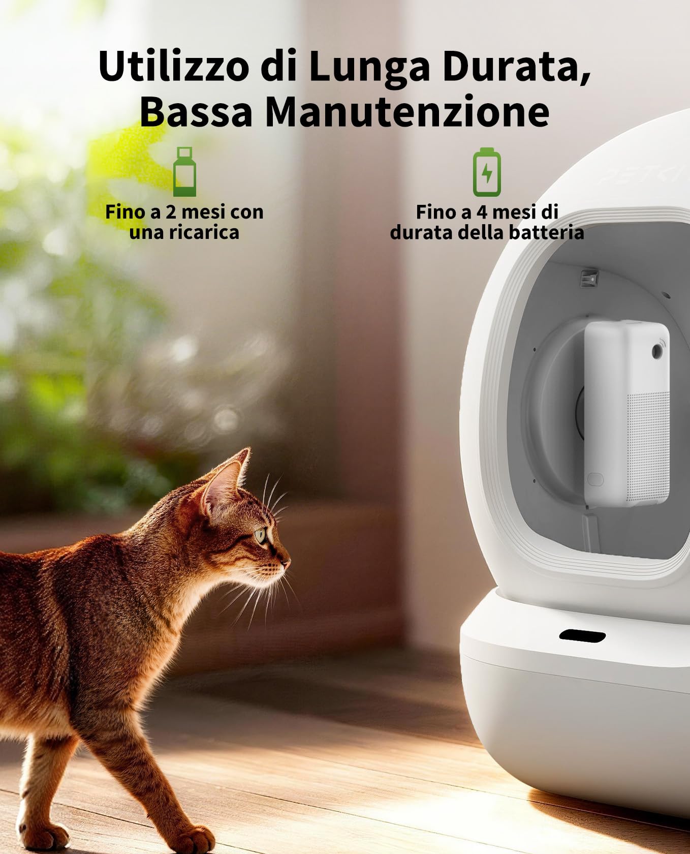 PETKIT Pura Air Smart Odor Eliminator Spray, per la Lettiera Autopulente per Gatti PURA MAX 2, Elimina Gli Odori, con Luce Intelligente, Controllo Tramite App