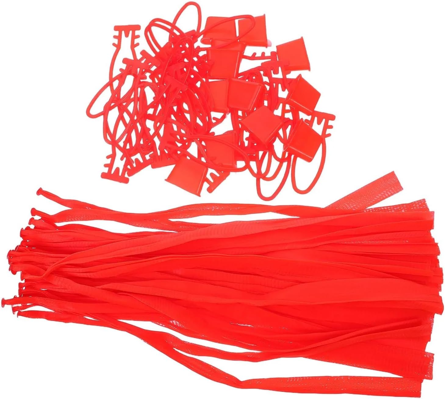 Mesh Produce Bags 200 Sets Mesh Produce Bags Reusable Breathable Net Vegetable Fruit Storage Clips Grocery Shopping Long-Lasting Freshness