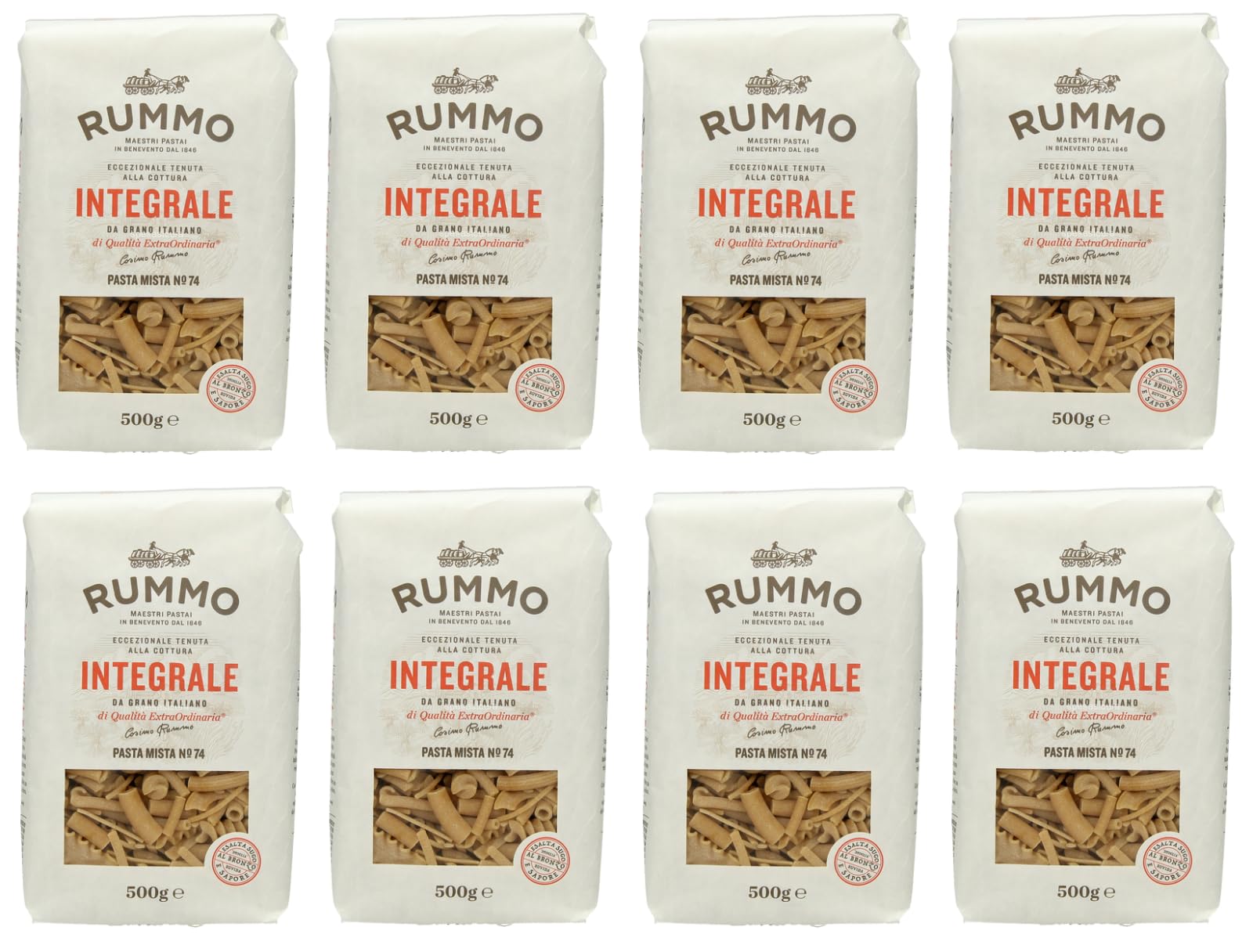 Rummo Pasta Integrale Confezione Prova 8x Pasta Mista + 8x Fusilli Pasta Italiana ( 16 x 500g )