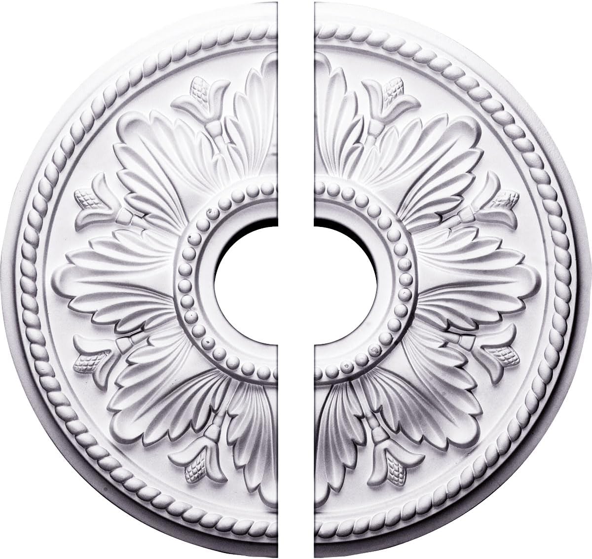Ekena Millwork CM18ED2-03500 18"OD x 3 1/2"ID x 1 3/4"P Edinburgh Ceiling Medallion, Fits Canopies up to 5-1/4", 2 Piece