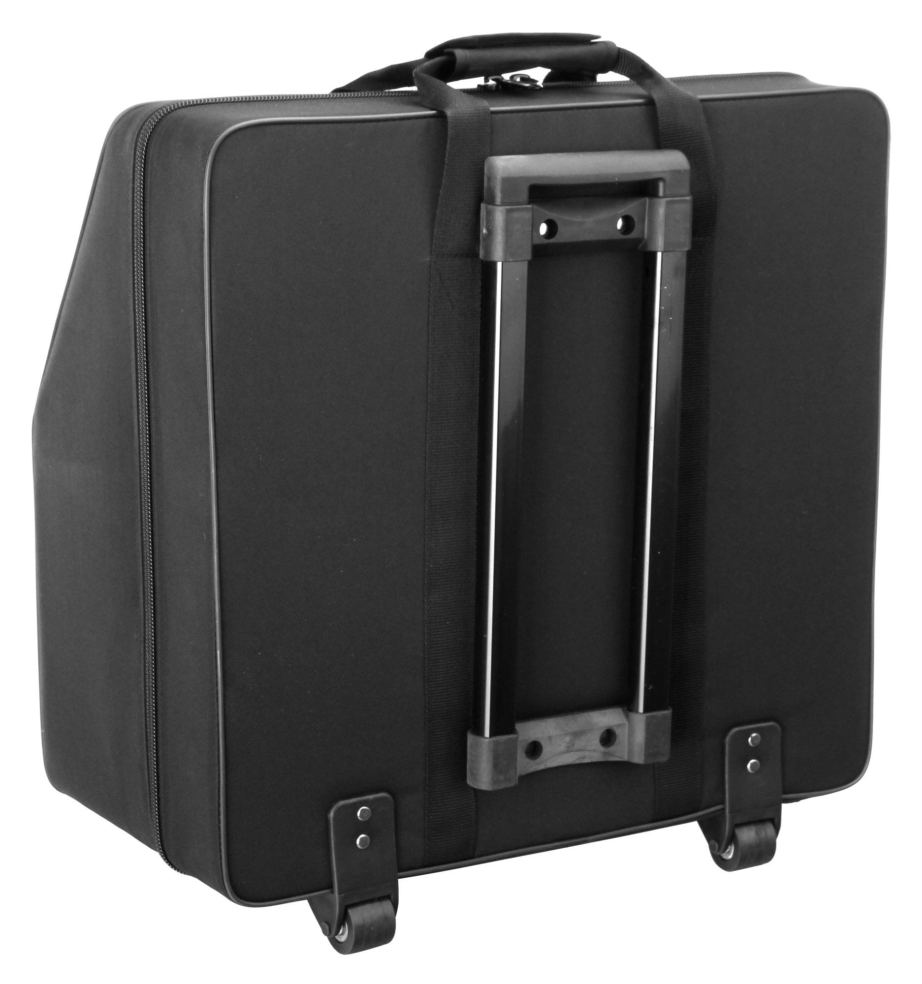 Alpenklang Trolley/Valigia Per Fisarmonica 96 Bassi (trolley per fisarmonica, nucleo in legno, imbottitura in peluche, 53 x 50 x 30 cm, materiale esterno rigido idrorepellente) nero