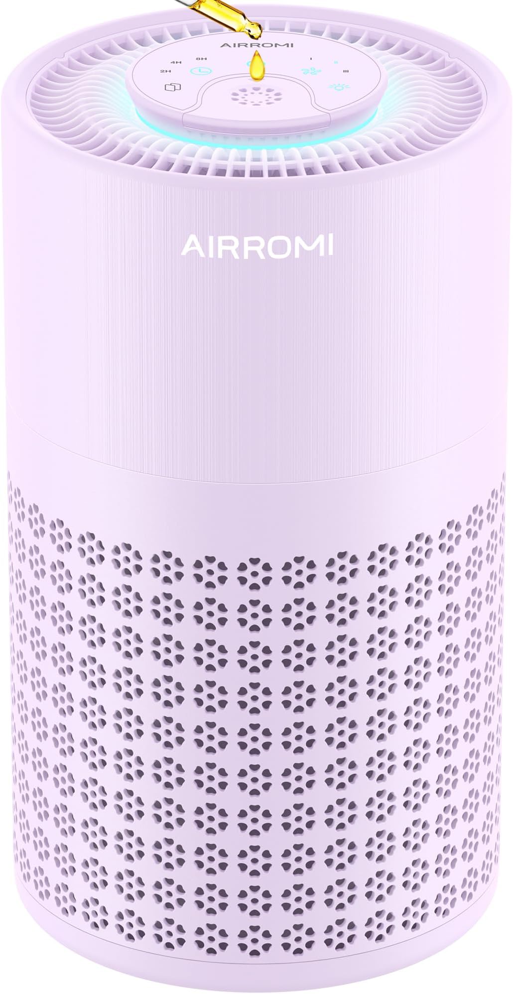 AIRROMI Air Purifier for Bedroom with HEPA 3-in-1 Filter, Pet Air Purifier for Home Cat Pee Smell, Covers Upto 990 Ft², Quiet 360°intake Air Cleaner for Pet Hair,Allergies,Pollen,Smoke A2001 Purple