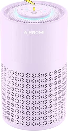 Miniatura 14 de Purificador de aire AIRROMI para dormitorio con filtro HEPA 3-en-1, purificador de aire para mascotas para el hogar con olor a orina de gato, cubre